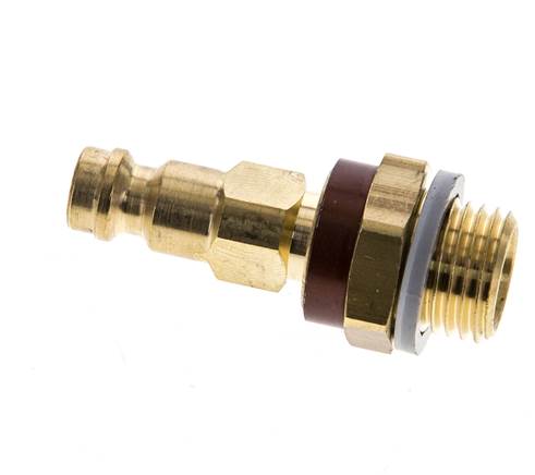 Messing DN 5 braun-kodiert Luftkupplungsstecker G 1/4 Zoll männlich