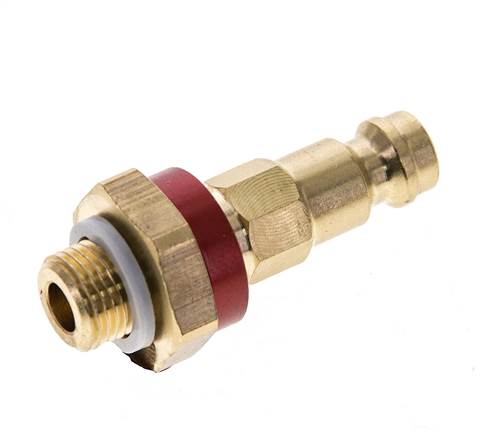 Messing DN 5 rot-kodiert Luftkupplungsstecker G 1/8 Zoll männlich