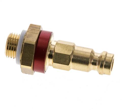 Messing DN 5 rot-kodiert Luftkupplungsstecker G 1/8 Zoll männlich