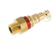 Messing DN 5 Rot Luftkupplungsstecker G 1/4 Zoll männlich Doppelabsperrung