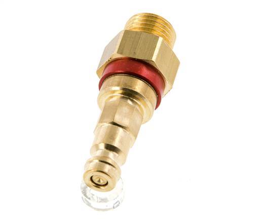 Messing DN 5 Rot Luftkupplungsstecker G 1/4 Zoll männlich Doppelabsperrung
