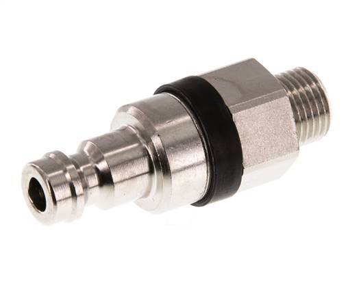 Messing vernickelt DN 5 schwarz Luftkupplungsstecker G 1/8 Zoll männlich