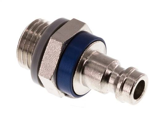Messing vernickelt DN 5 blau Luftkupplungsstecker G 1/4 Zoll männlich