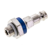Messing vernickelt DN 5 blau kodierter Luftkupplungsstecker G 1/8 Zoll männlich