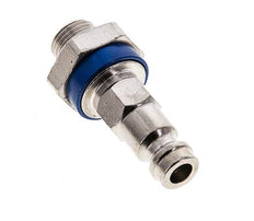 Messing vernickelt DN 5 blau kodierter Luftkupplungsstecker G 1/8 Zoll männlich