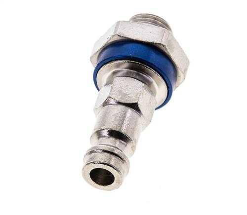Messing vernickelt DN 5 blau kodierter Luftkupplungsstecker G 1/8 Zoll männlich
