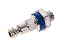 Messing vernickelt DN 5 blau kodierter Luftkupplungsstecker G 1/8 Zoll männlich