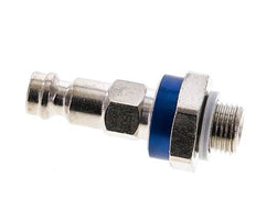 Messing vernickelt DN 5 blau kodierter Luftkupplungsstecker G 1/8 Zoll männlich