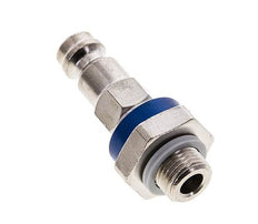 Messing vernickelt DN 5 blau kodierter Luftkupplungsstecker G 1/8 Zoll männlich