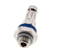 Messing vernickelt DN 5 blau kodierter Luftkupplungsstecker G 1/8 Zoll männlich