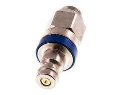 Messing vernickelt DN 5 Blau Luftkupplungsstecker G 1/8 Zoll männlich Doppelabsperrung