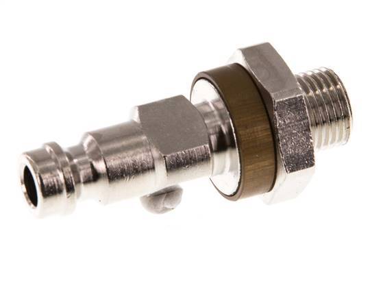 Messing vernickelt DN 5 braun codiert Luftkupplungsstecker G 1/8 Zoll männlich