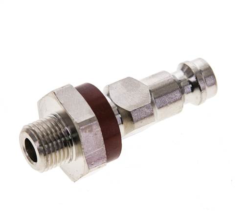 Messing vernickelt DN 5 braun codiert Luftkupplungsstecker G 1/8 Zoll männlich