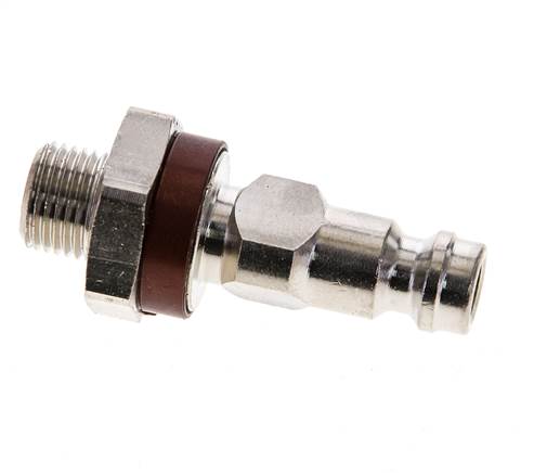 Messing vernickelt DN 5 braun codiert Luftkupplungsstecker G 1/8 Zoll männlich