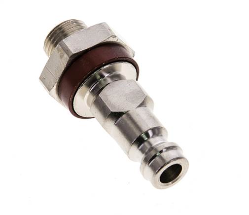 Messing vernickelt DN 5 braun codiert Luftkupplungsstecker G 1/8 Zoll männlich
