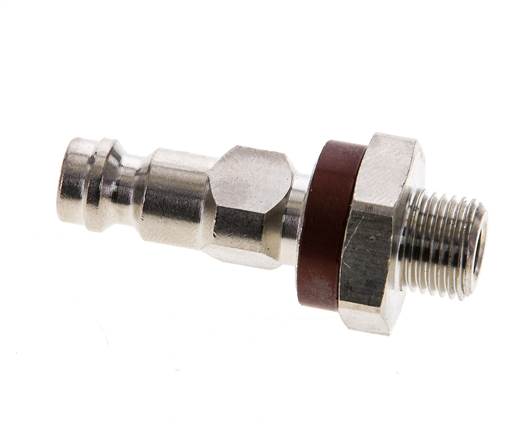 Messing vernickelt DN 5 braun codiert Luftkupplungsstecker G 1/8 Zoll männlich