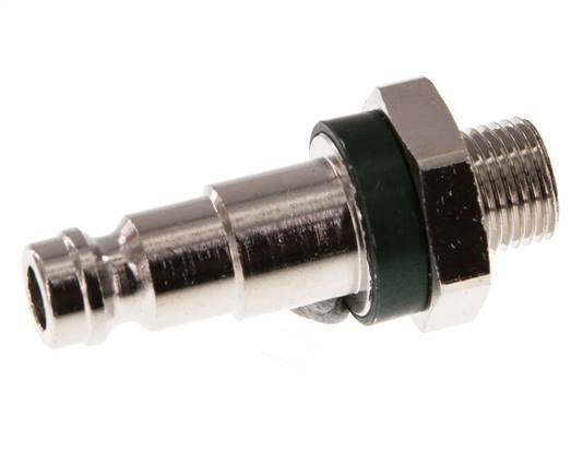 Messing vernickelt DN 5 grün codiert Luftkupplungsstecker G 1/8 Zoll männlich