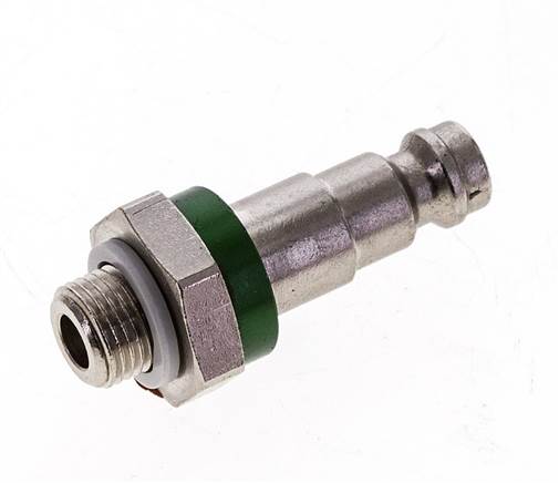 Messing vernickelt DN 5 grün codiert Luftkupplungsstecker G 1/8 Zoll männlich