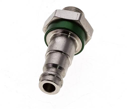 Messing vernickelt DN 5 grün codiert Luftkupplungsstecker G 1/8 Zoll männlich