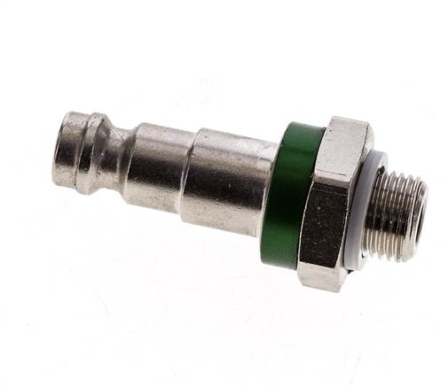 Messing vernickelt DN 5 grün codiert Luftkupplungsstecker G 1/8 Zoll männlich