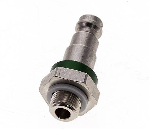 Messing vernickelt DN 5 grün codiert Luftkupplungsstecker G 1/8 Zoll männlich