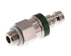 Messing vernickelt DN 5 Grüner Luftkupplungsstecker G 1/8 Zoll männlich Doppelabsperrung