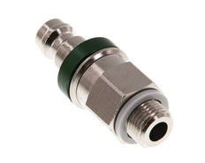 Messing vernickelt DN 5 Grüner Luftkupplungsstecker G 1/8 Zoll männlich Doppelabsperrung