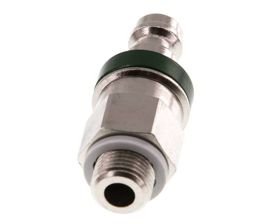 Messing vernickelt DN 5 Grüner Luftkupplungsstecker G 1/8 Zoll männlich Doppelabsperrung