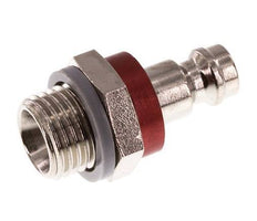Messing vernickelt DN 5 rot Luftkupplungsstecker G 1/4 Zoll männlich
