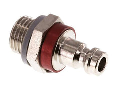 Messing vernickelt DN 5 rot Luftkupplungsstecker G 1/4 Zoll männlich