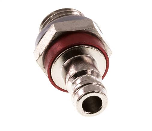 Messing vernickelt DN 5 rot Luftkupplungsstecker G 1/4 Zoll männlich