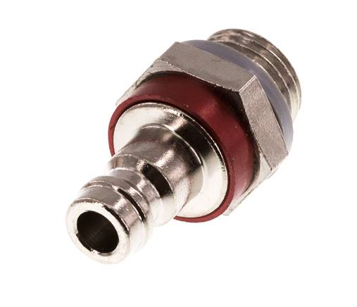 Messing vernickelt DN 5 rot Luftkupplungsstecker G 1/4 Zoll männlich
