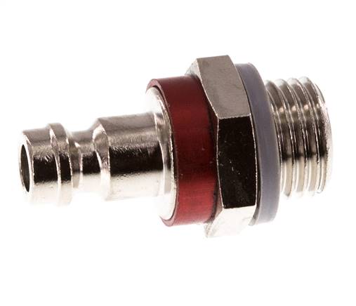 Messing vernickelt DN 5 rot Luftkupplungsstecker G 1/4 Zoll männlich
