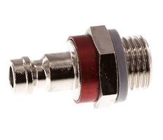 Messing vernickelt DN 5 rot Luftkupplungsstecker G 1/4 Zoll männlich