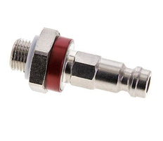Messing vernickelt DN 5 rot-kodiert Luftkupplungsstecker G 1/8 Zoll männlich
