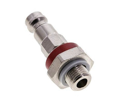 Messing vernickelt DN 5 rot-kodiert Luftkupplungsstecker G 1/8 Zoll männlich