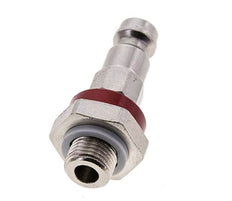 Messing vernickelt DN 5 rot-kodiert Luftkupplungsstecker G 1/8 Zoll männlich