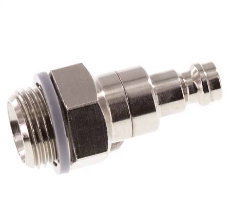 Messing vernickelt DN 5 Luftkupplungsstecker G 3/8 Zoll Außengewinde Doppelabsperrung