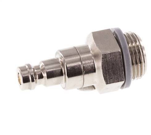 Messing vernickelt DN 5 Luftkupplungsstecker G 3/8 Zoll Außengewinde Doppelabsperrung