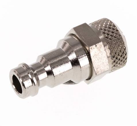 Nickel-plated Brass DN 5 Air Coupling Plug 6x8 mm Union Nut [2 Pieces]
