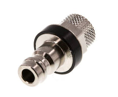 Messing vernickelt DN 5 Schwarz Luftkupplungsstecker 4x6 mm Überwurfmutter