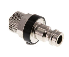 Messing vernickelt DN 5 Schwarz Luftkupplungsstecker 4x6 mm Überwurfmutter