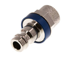 Messing vernickelt DN 5 Blau Luftkupplungsstecker 4x6 mm Überwurfmutter