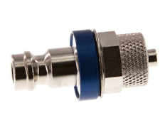 Messing vernickelt DN 5 Blau Luftkupplungsstecker 4x6 mm Überwurfmutter