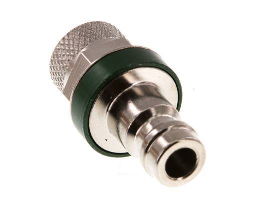 Nickel-plated Brass DN 5 Green Air Coupling Plug 4x6 mm Union Nut