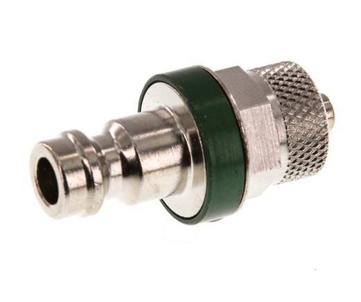 Nickel-plated Brass DN 5 Green Air Coupling Plug 4x6 mm Union Nut