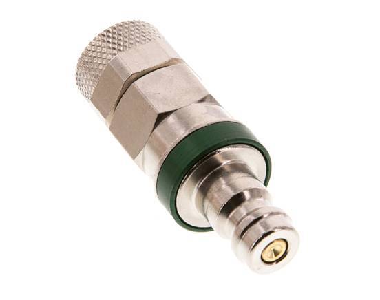 Messing vernickelt DN 5 Grüner Luftkupplungsstecker 6x8 mm Überwurfmutter Doppelabsperrung