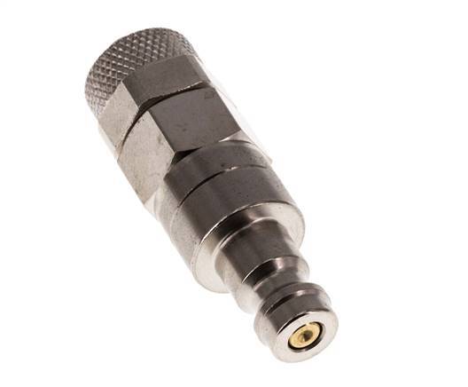 Messing vernickelt DN 5 Luftkupplungsstecker 6x8 mm Überwurfmutter Doppelabsperrung