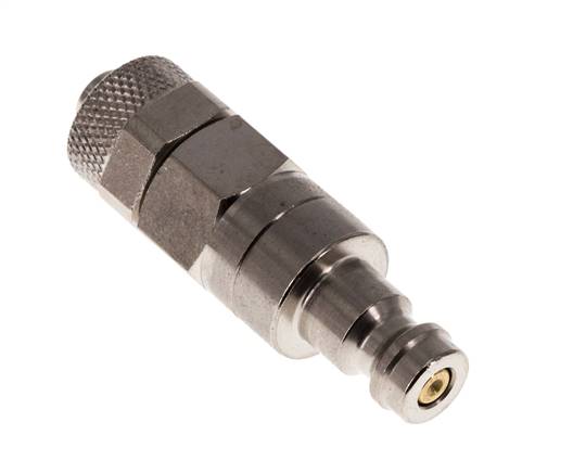 Messing vernickelt DN 5 Luftkupplungsstecker 6x8 mm Überwurfmutter Doppelabsperrung