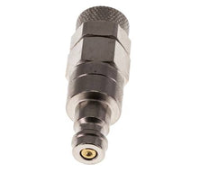 Messing vernickelt DN 5 Luftkupplungsstecker 6x8 mm Überwurfmutter Doppelabsperrung